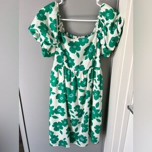 Floral Bubble Sleeve Dress